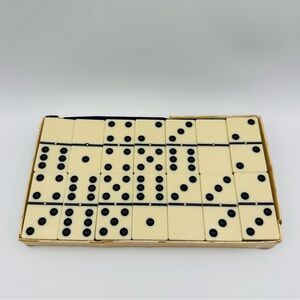 Vintage Puremco Marblelike Ivory Dominoes Standard No. 616 Waco TX Made in USA